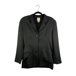 90s Vintage A Studio by Pat Argenti Women's Size 8 Black Button Up Blazer VTG